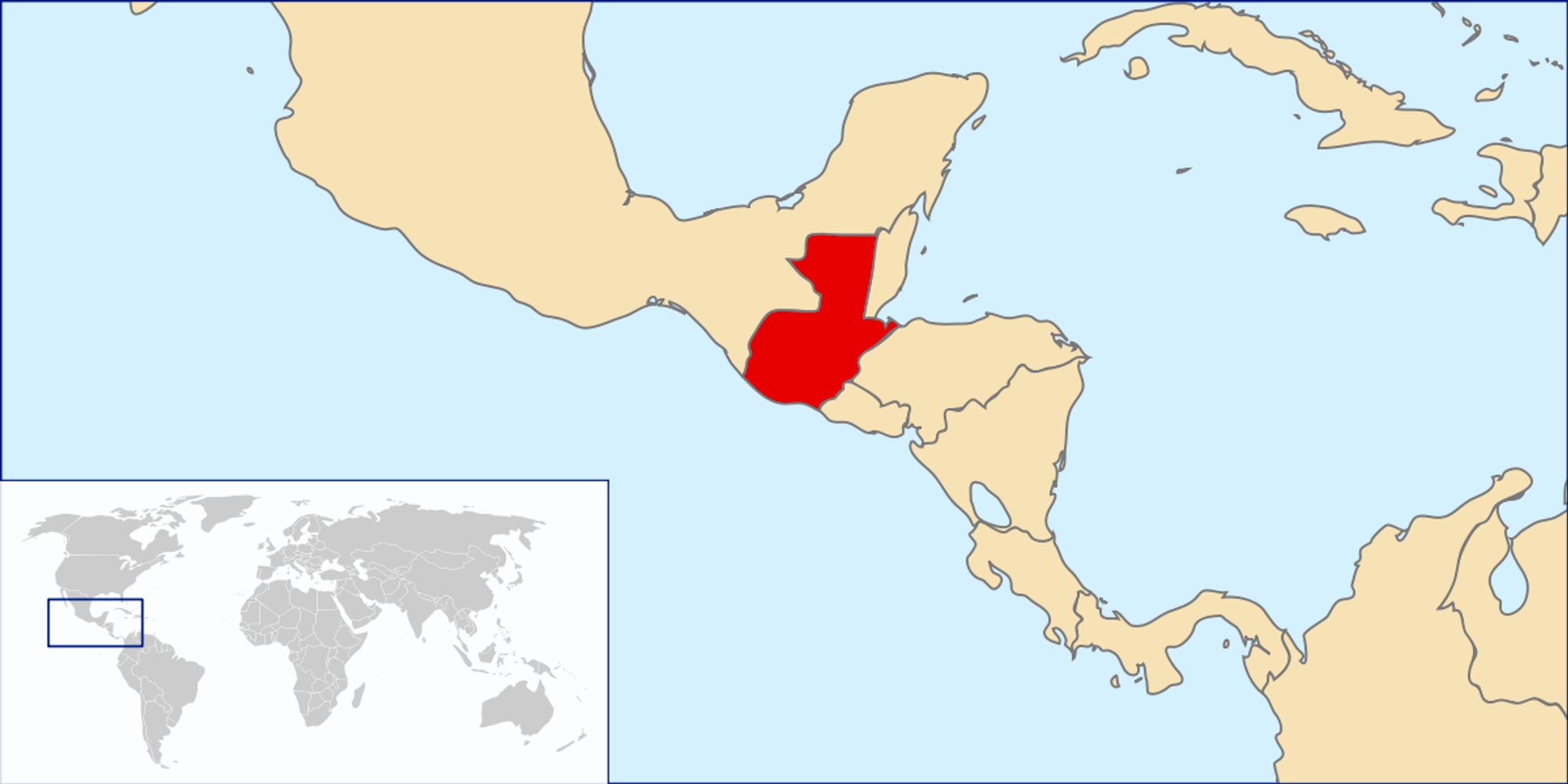 Guatemala on the world map